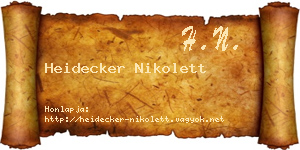 Heidecker Nikolett névjegykártya